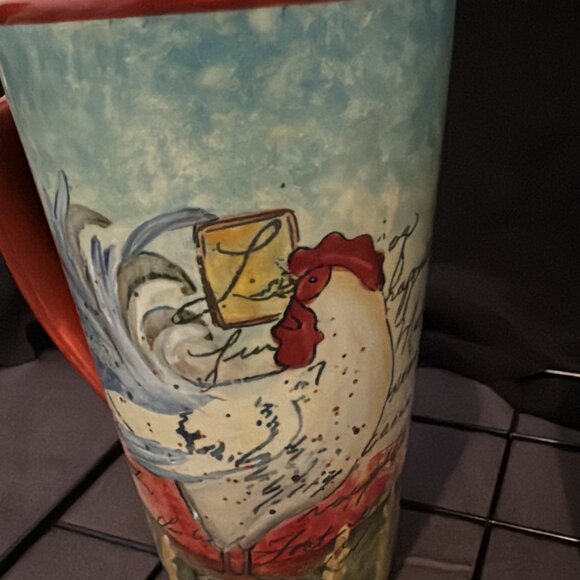 Certified International Rooster Mugs by Susan Winget, Farmhouse Country Set of 2 - Picture 2 of 6
